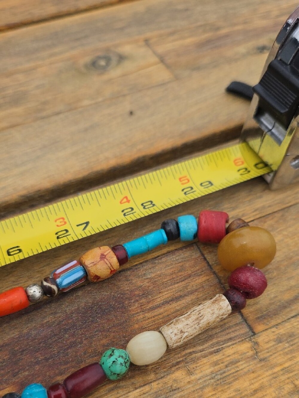 Hand Crafted Multicolor Stone, Glass, Metal, Wood & Bone Bohemian Beaded Sampler - Picture 3 of 3